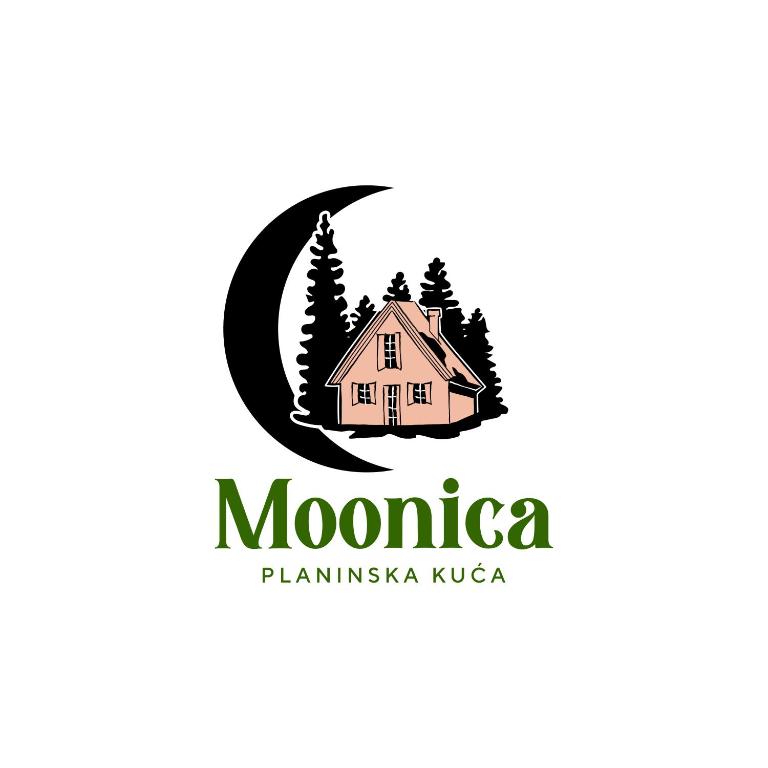 a house and the moon and trees logo at Moonica Rujiste in Mostar