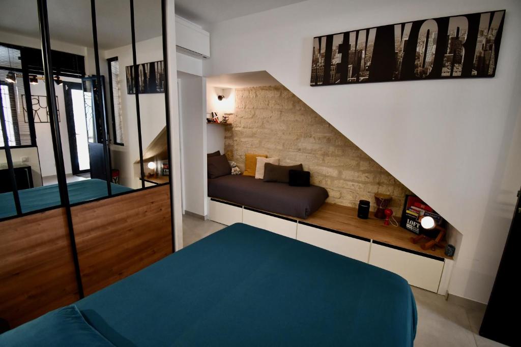 Postel nebo postele na pokoji v ubytování Maison de village rénovée !