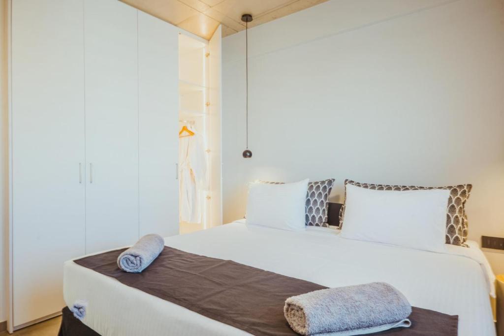 Łóżko lub łóżka w pokoju w obiekcie Anemmaro Villa 3 in Crete