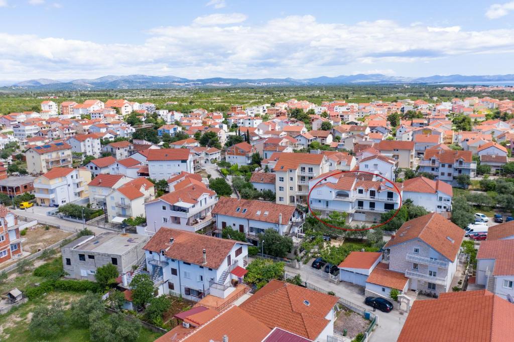 an aerial view of a town with houses at Apartments and rooms with parking space Vodice - 6260 in Vodice