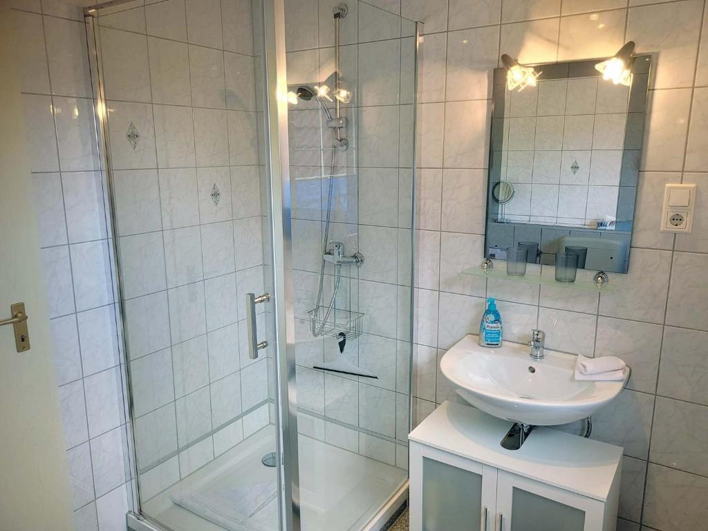 Koupelna v ubytování Pension Lotsenhaus
