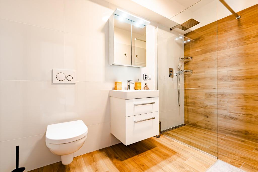 Koupelna v ubytování Apartmány Králíky - Dolní Morava