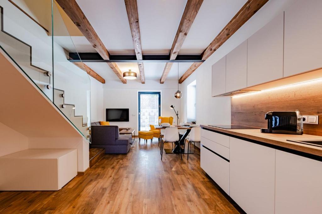 Kuchyň nebo kuchyňský kout v ubytování Apartmány Králíky - Dolní Morava