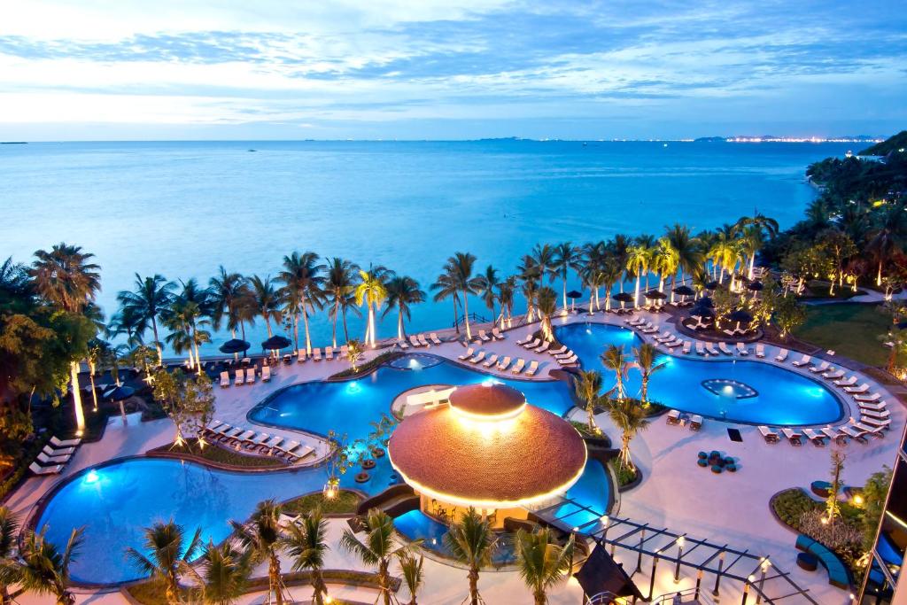 an aerial view of the pool at the resort at Royal Wing Suites & Spa Pattaya in Pattaya South