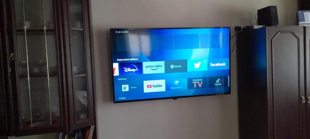 TV a/nebo společenská místnost v ubytování chalupa žamberk