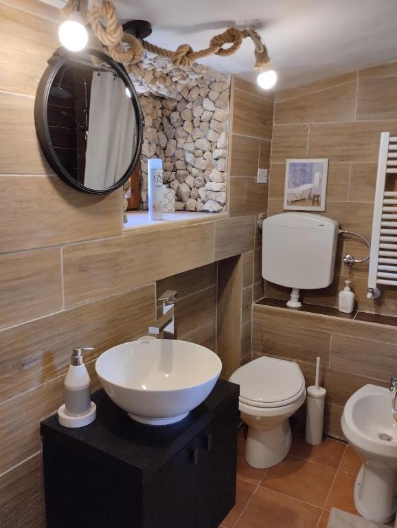 Koupelna v ubytování B&B LE GRETTE