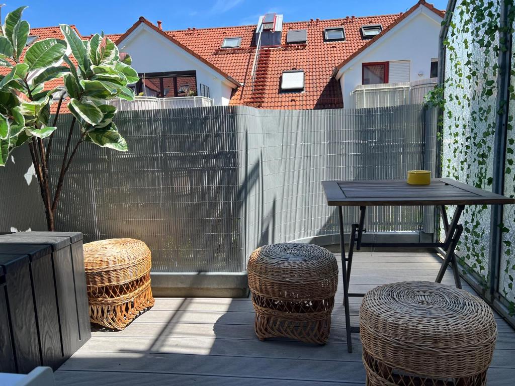 Balkón nebo terasa v ubytování Apartment Studio Green line