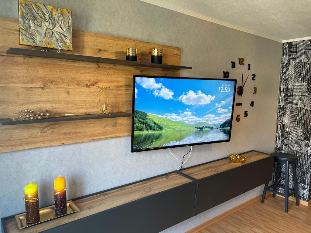 TV a/nebo společenská místnost v ubytování Apartment Studio Green line