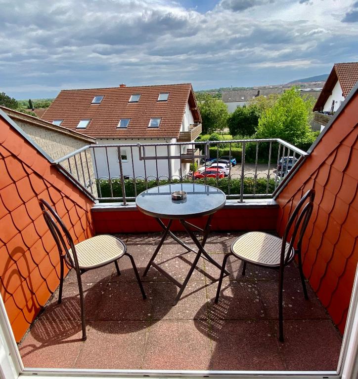 Balkón nebo terasa v ubytování Ferienwohnungen Dehn