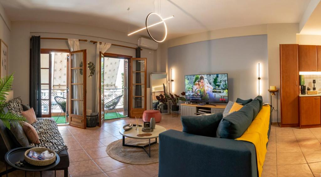 Un televizor și/sau centru de divertisment la MK lux apartment