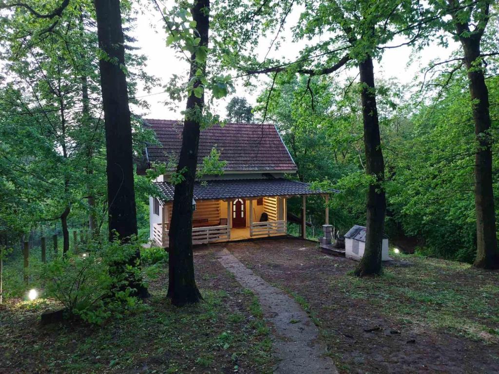uma pequena casa no meio de uma floresta em Vikendica u šumi - Kosmaj em Sopot