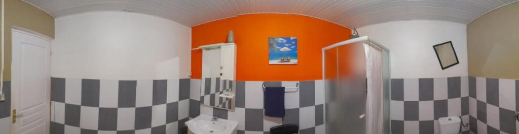 Koupelna v ubytování Hostel des 3 sources