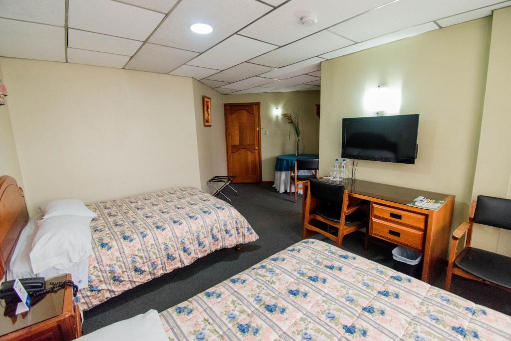 TV a/nebo společenská místnost v ubytování Grand Hotel Loja