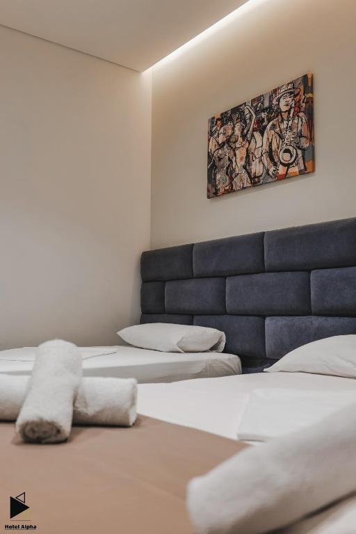 Postel nebo postele na pokoji v ubytování Hotel Alpha