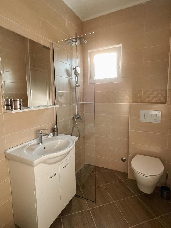 Koupelna v ubytování Apartmani Živanović Ulcinj