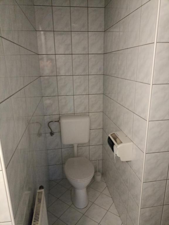 Koupelna v ubytování Muschel Panzió