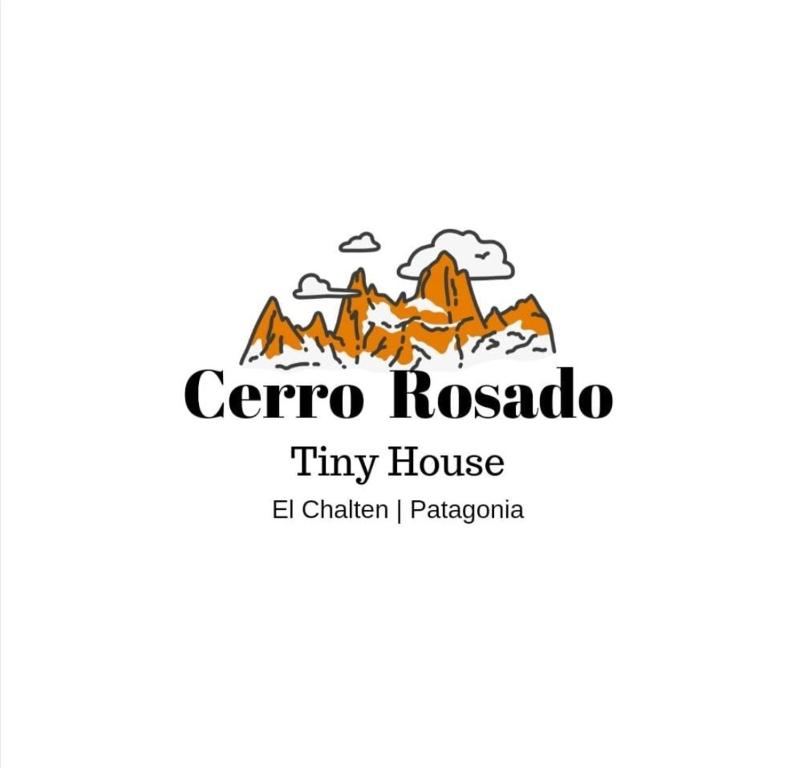 un logotipo para la diminuta casa del cederro rocca en Cerro Rosado en El Chaltén
