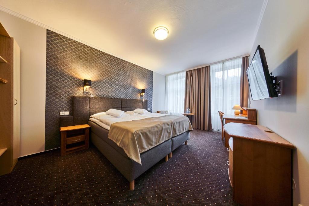 Hotel Adam Trutnov客房内的一张或多张床位