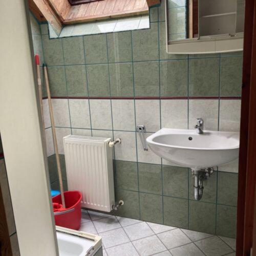 Koupelna v ubytování Pizza Sztori Apartman