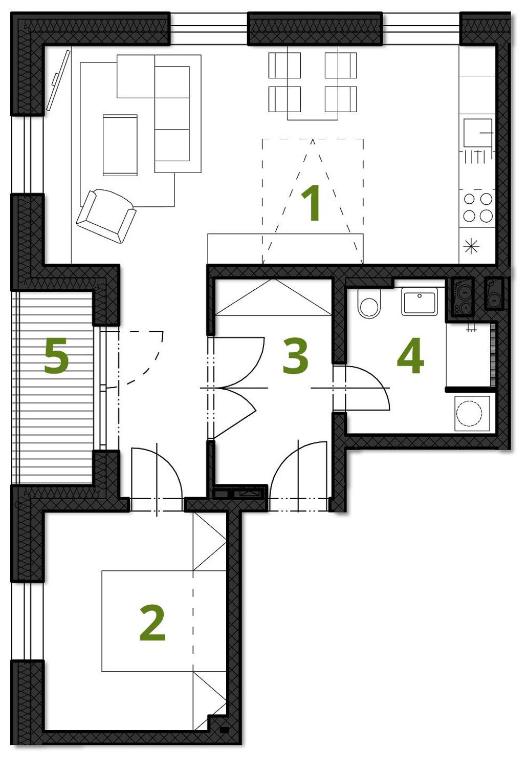 Půdorys ubytování Apartmán u Skiareálu Filipovice