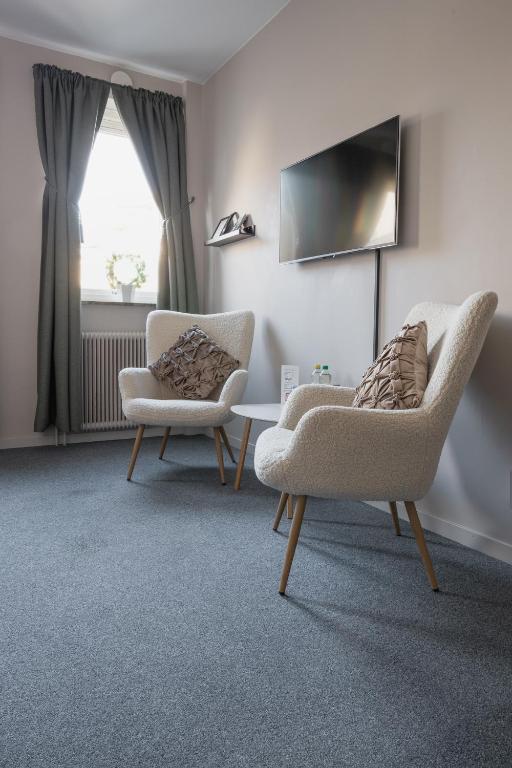 TV a/nebo společenská místnost v ubytování Hotell Leksand