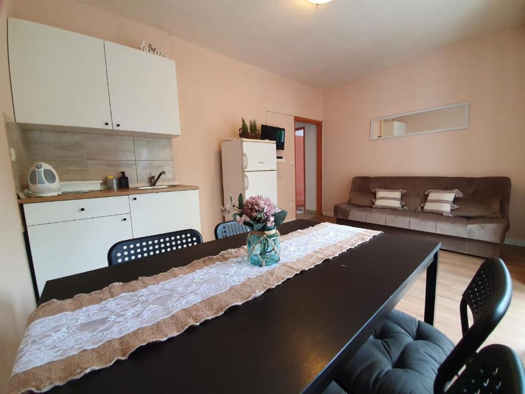 Kuchyň nebo kuchyňský kout v ubytování Apartments Alenka