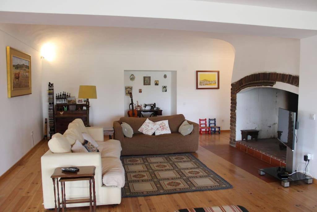 un soggiorno con divano e tavolo di Freire´s Family House a Évora