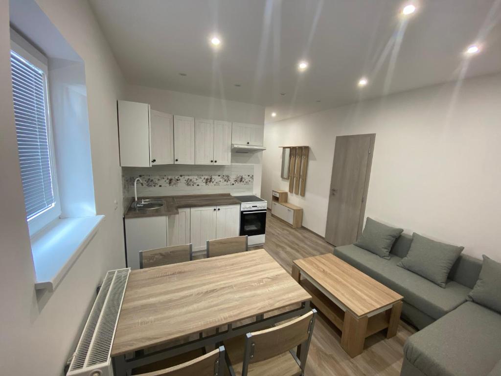Kuchyň nebo kuchyňský kout v ubytování Apartmán Levandule