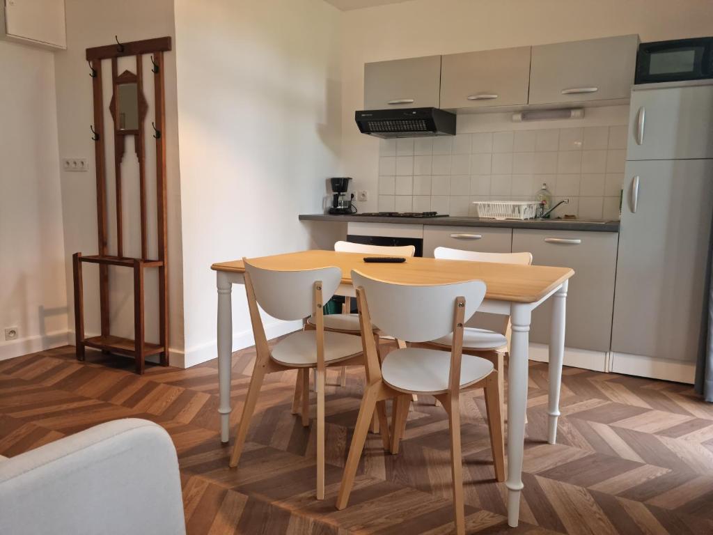 Kuchyň nebo kuchyňský kout v ubytování Hôtel VVF Eden Lake