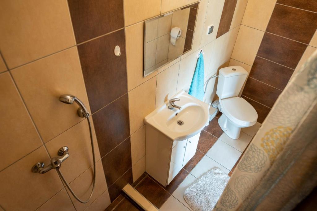 Koupelna v ubytování Na Skraju Lasu Wilkasy