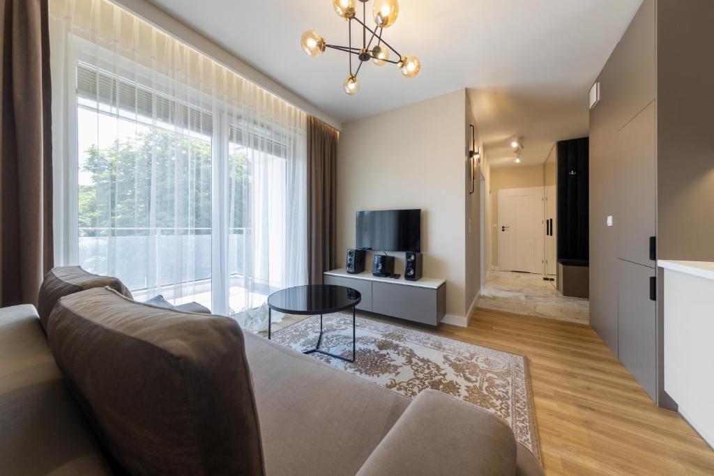 TV a/nebo společenská místnost v ubytování Apartament Luxury Two-bedroom