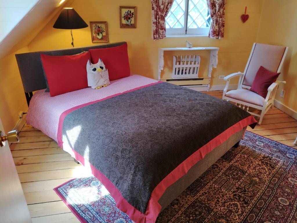 Postel nebo postele na pokoji v ubytování Auberge La Châtelaine