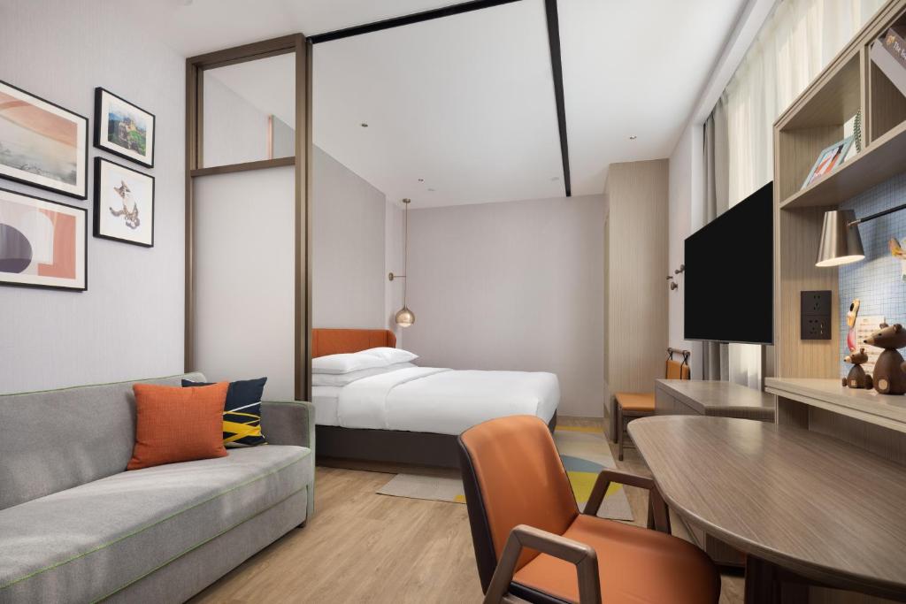 Postel nebo postele na pokoji v ubytování Home2 Suites by Hilton Beijing Shunyi