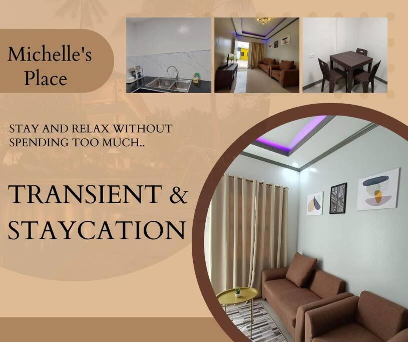 un collage de photos d'un salon et d'un salon dans l'établissement Michelle's Place (Entire House), à General Trias