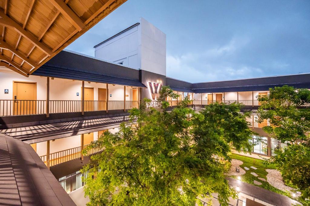 an overhead view of a school building at Hotel Wizpark Ratchada in Bangkok