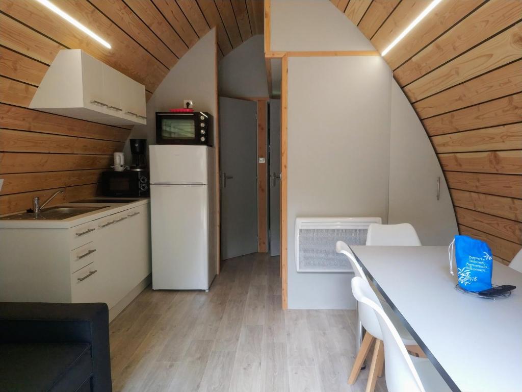 Kuchyň nebo kuchyňský kout v ubytování Camping le Pré Morjal