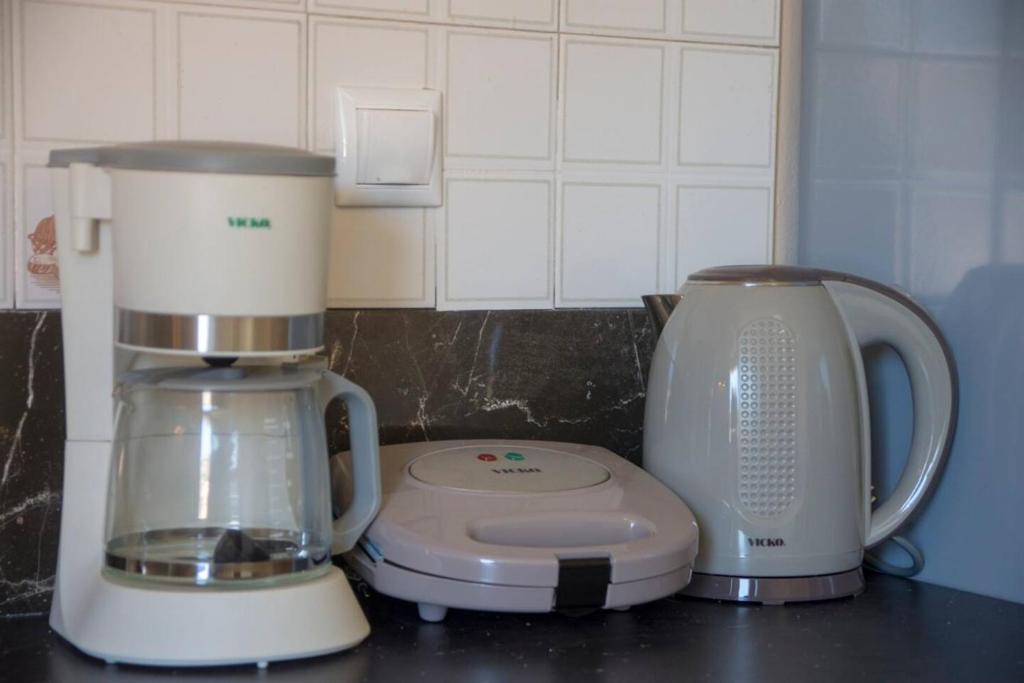 Příslušenství pro přípravu čaje a kávy v ubytování Paxos In Square (Apartment Amfitriti)