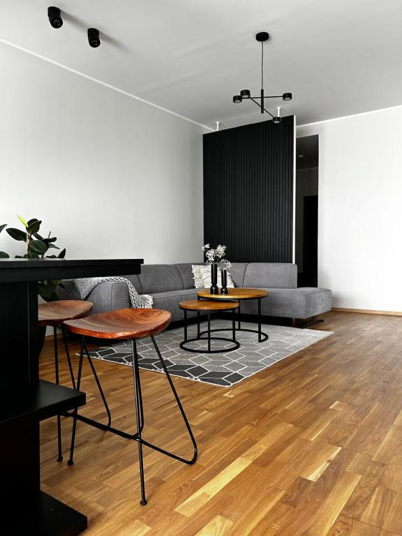 O zonă de relaxare la Vilja Apartment with terrace and sauna