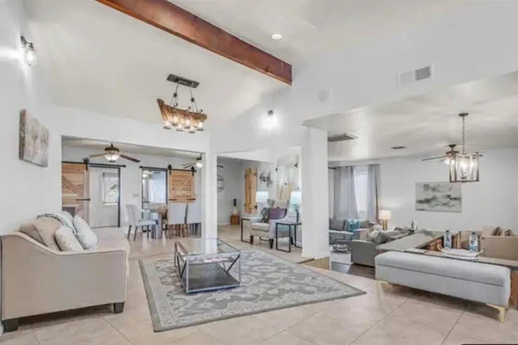 a large living room with white walls and a ceiling at Beautiful Oasis with rv or boat parking in Las Vegas
