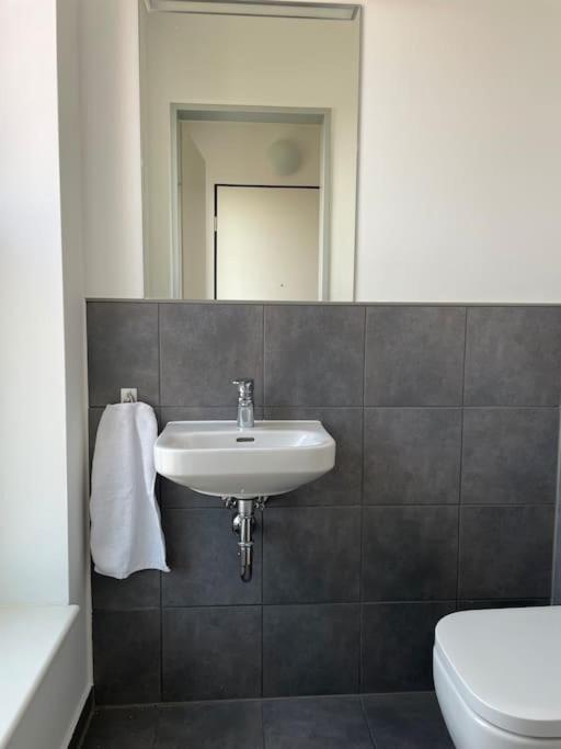 Koupelna v ubytování Penthouse-Wohnung mit Flussblick
