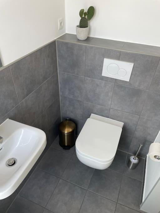 Koupelna v ubytování Penthouse-Wohnung mit Flussblick