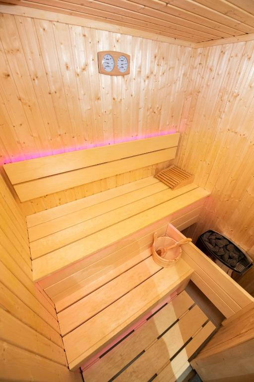 an overhead view of a wooden sauna at Chalet Iris with sauna in Kolašin