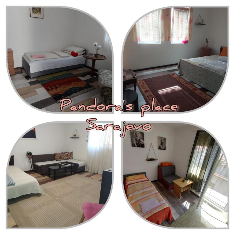 Giường trong phòng chung tại Pandora's Place