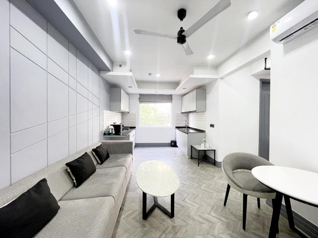Posezení v ubytování BedChambers Luxurious Serviced Apartment in Gurgaon