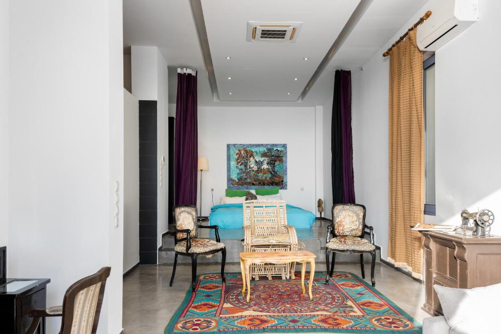 Posezení v ubytování Serenity Boutique Suites