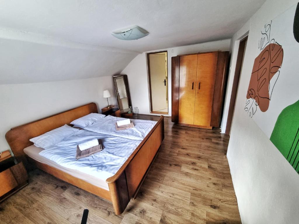 Postel nebo postele na pokoji v ubytování Domek č. 3
