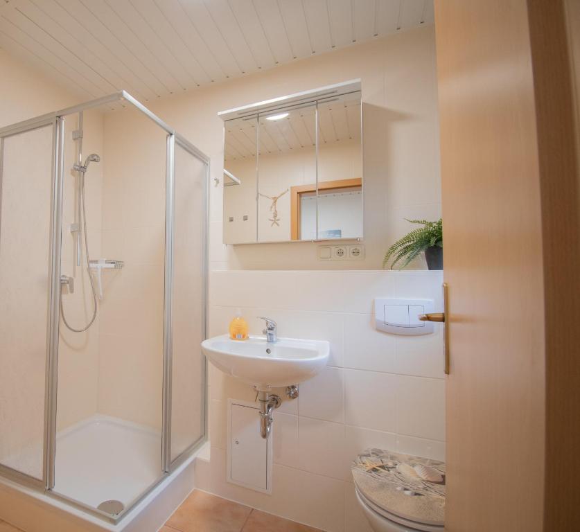 Koupelna v ubytování Tiny-Bungalow - zum Strand 50m
