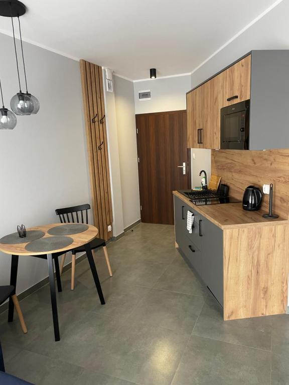 Kuchyň nebo kuchyňský kout v ubytování Z Widokiem Apartamenty - apartamenty z widokiem na góry i zewnętrzną balią
