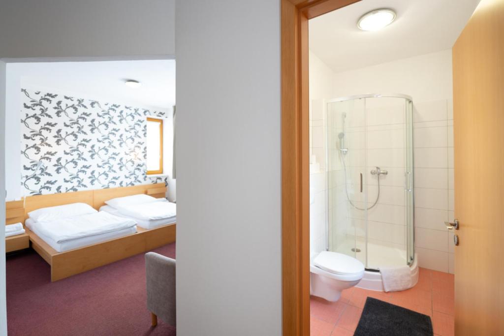 Koupelna v ubytování Hotel Garni Pod Skalkou