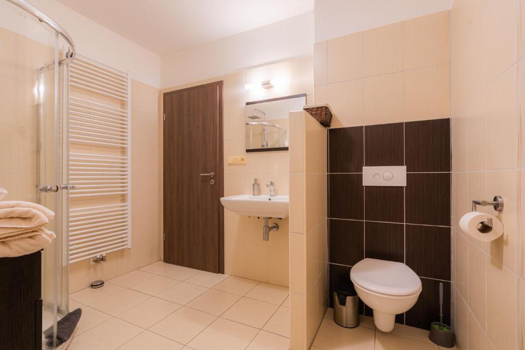 Koupelna v ubytování Apartments Nad Rybníky